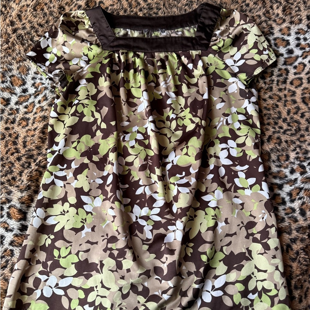 Floral Print Dress with Square Neckline